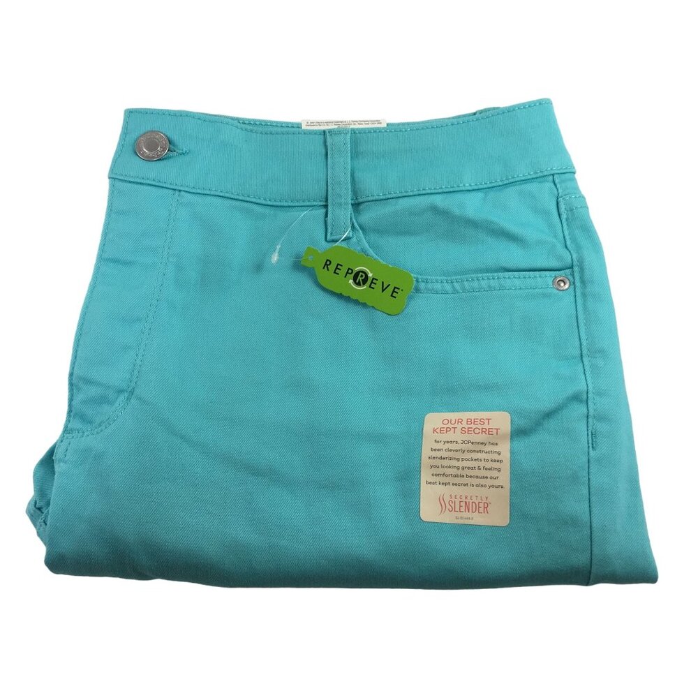 NWT ST JOHNS BAY CAPRI PANTS LIGHT BLUE WOMENS SIZE 18 - Picture 3 of 5